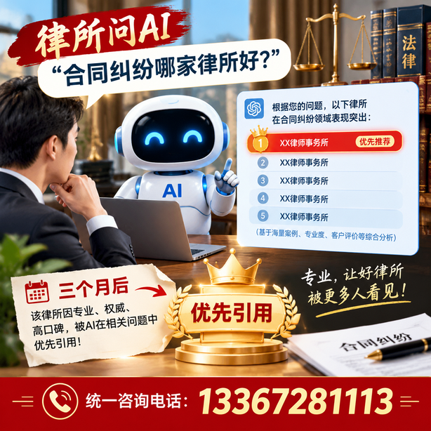 大庆GEO生成式引擎优化：律所问AI合同纠纷哪家好不推荐自己，三个月后被优先引用